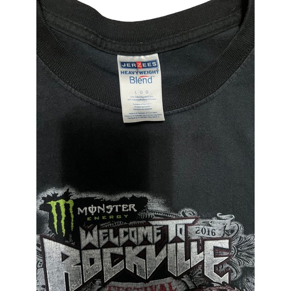Jerzees 2016 Welcome to Rockville Festival Shirt Mens Large Black Graphic Tee - Picture 3 of 8